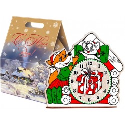 Зимний вечер + деревянные часы + плакат-раскраска