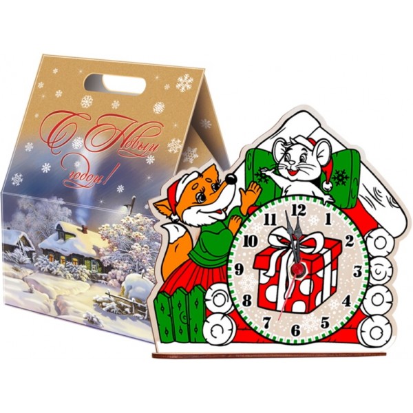 Зимний вечер + деревянные часы + плакат-раскраска Зимний вечер + деревянные часы + плакат-раскраска