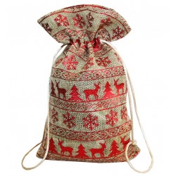 Джутовый мешочек (металлизированный )