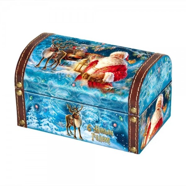 Д-12 Сундук Дед мороз и Фонарик+ сувенир Д-12 Сундук Дед мороз и Фонарик+ сувенир