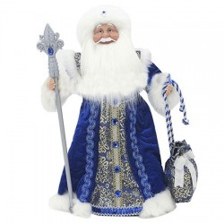 В-11 Дед Мороз в синем музыкальный 50см