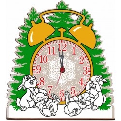 Часы Зайчата (дерево)