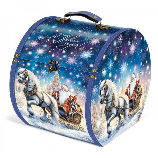 Сундук Дед Мороз на санях+сувенир Сундук Дед Мороз на санях+сувенир