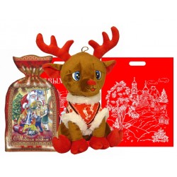 Олень в красном 35см