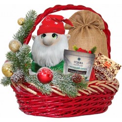 Корзина+интерактивный гном+чай+сувенир